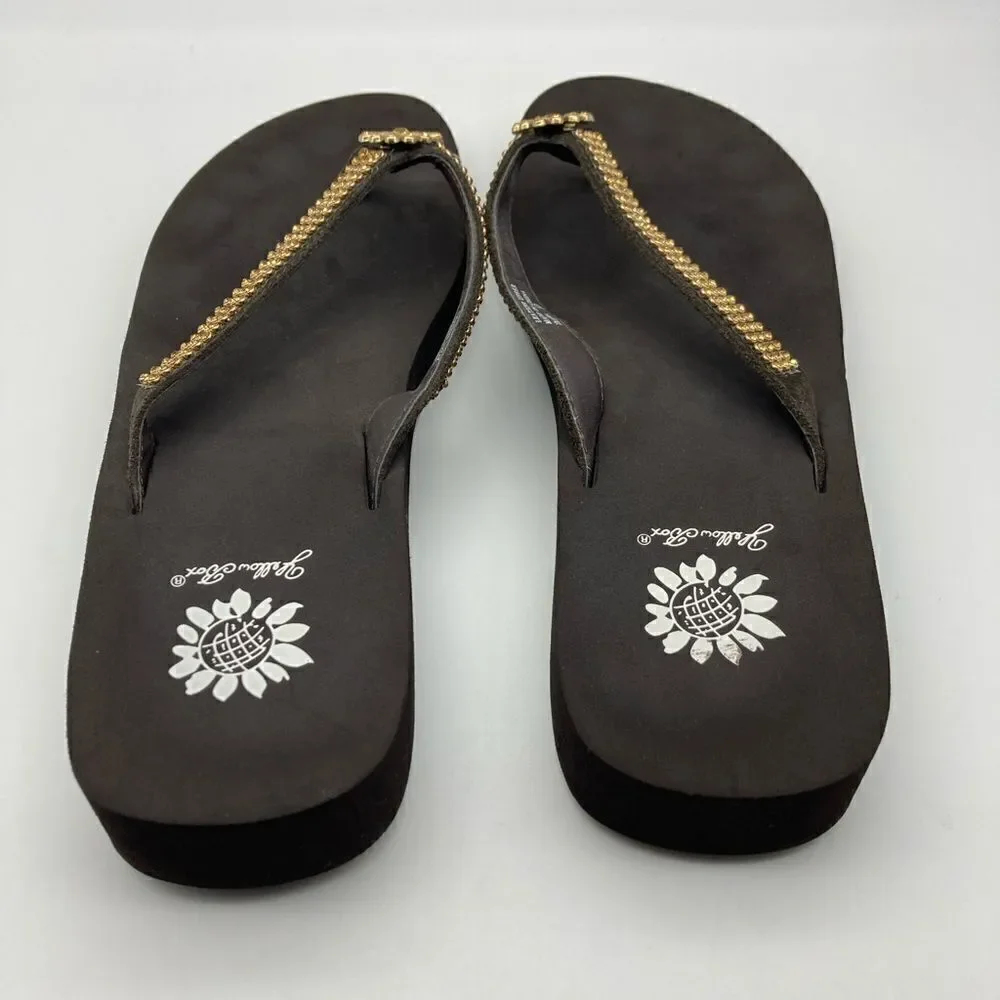 Yellow Box Iberia Leather Upper Brown Sandals Size 9 - Picture 5 of 11